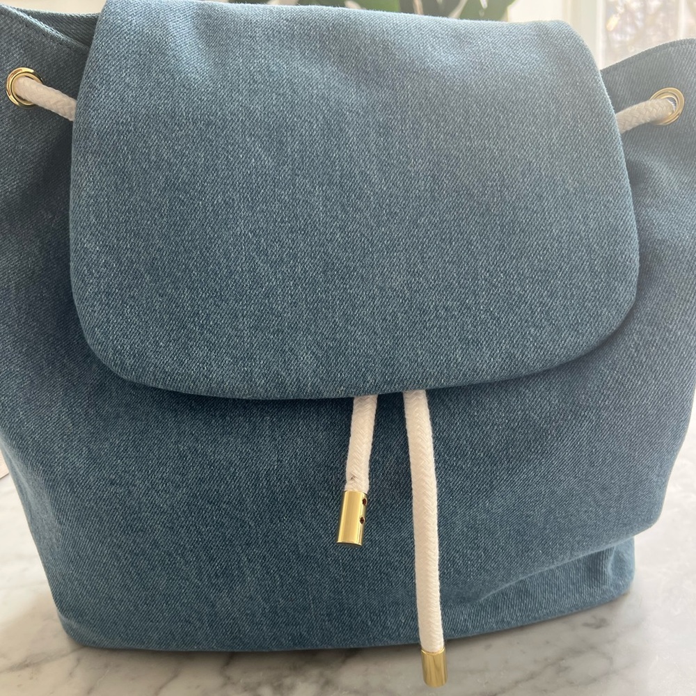 NWT STONEY CLOVER LANE denim flap backpack